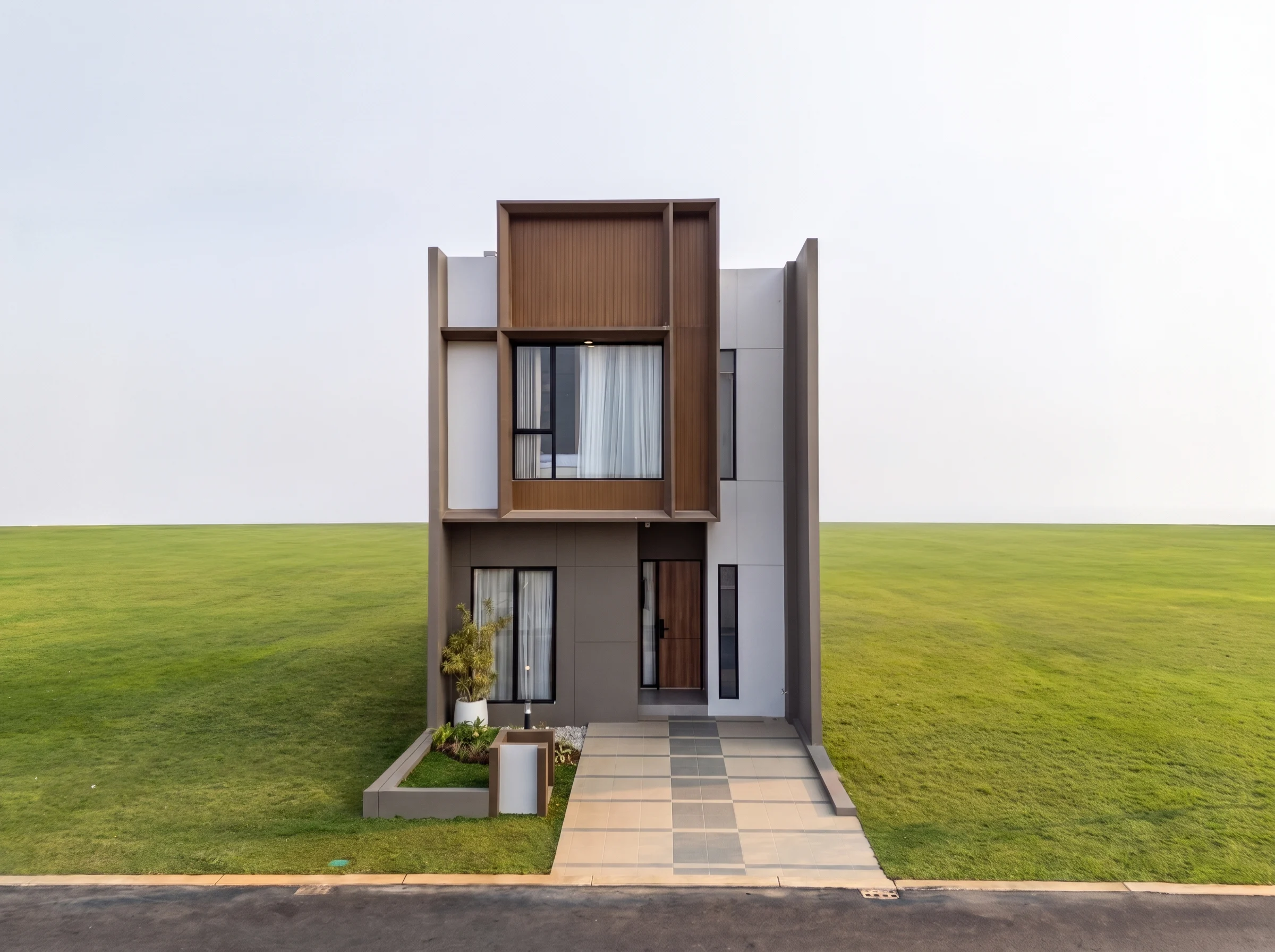 Fasad rumah tipe SECA 6x12 di Cluster Ryil Sutera Rasuna